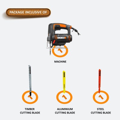 WORX 65mm 550W Corded Jigsaw with Tool-Free Blade Change and 4 Pendulum Settings - WX477